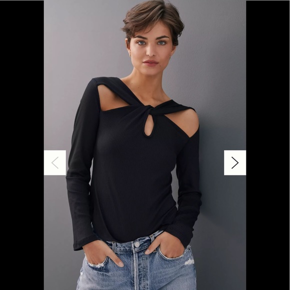 Anthropologie Twist Cut-Out Top - Picture 1 of 6